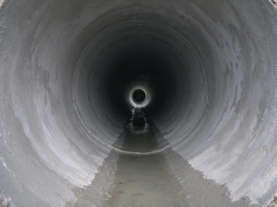 Sewer camera view of the smooth seamless interior of a relined sewer pipe